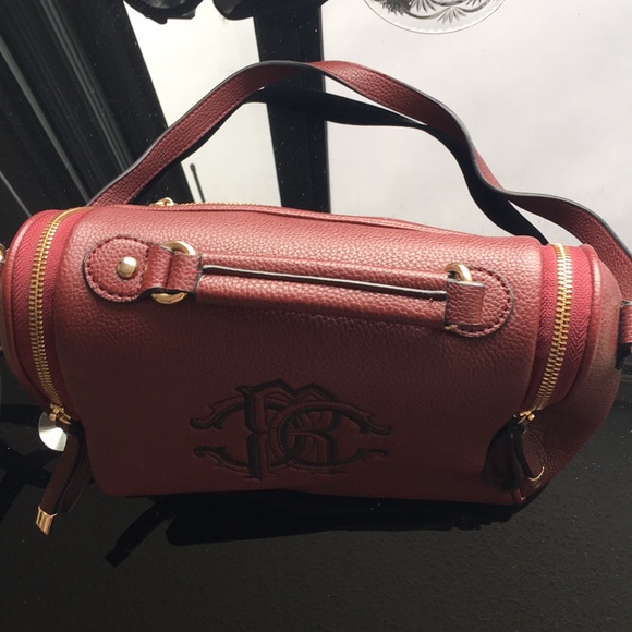 Red Burgundy monogram top handle zipper purse - Picture 2 of 7